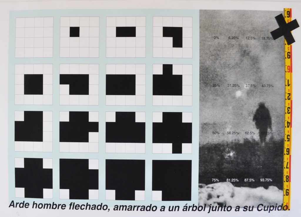 C0027 Gonzalo Diaz Arde hombre flechado Seigrafia mixta 55 x 82 cm $1.200.000